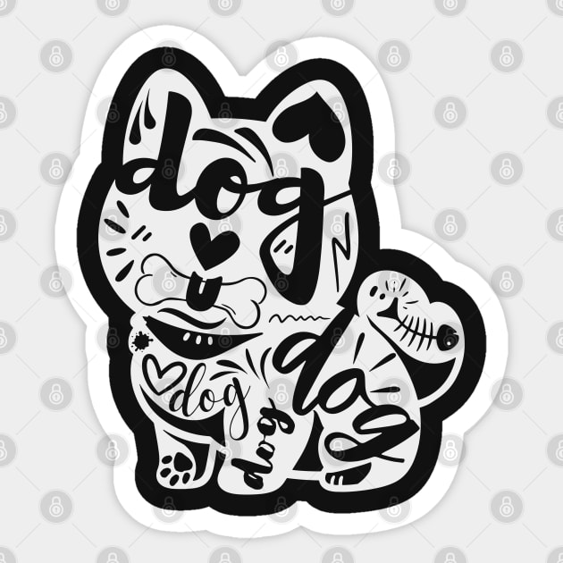 Playful Dog Typography Art Sticker by TuncGK